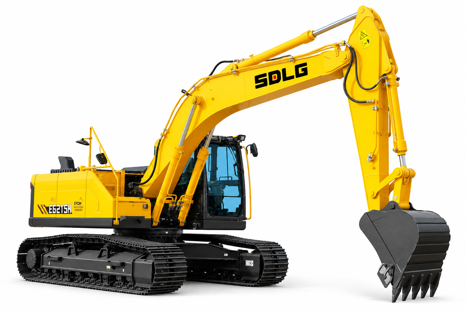 Yellow SDLG E6215H tracked excavator